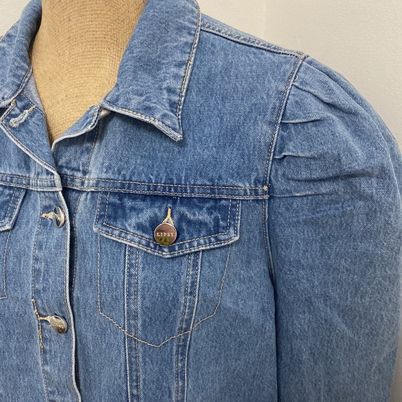 Lipsy Puff Sleeve Denim Jacket Blue 